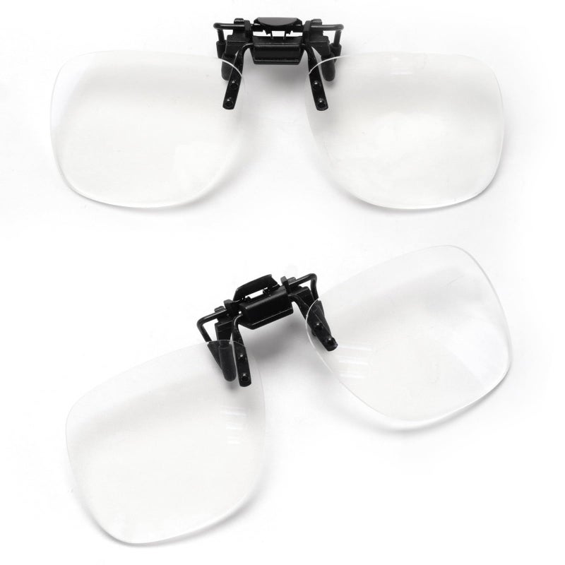 VANANA Reading Glasses Clip On, Flip Up Over Width Magnifying Reading Glasses Magnifiers Lenses Readers Unisex (Clear Size L Lens, 2, x)